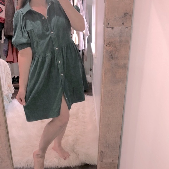 Entro green corduroy dress size large - Picture 1 of 7